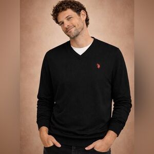 U.S. Polo Assn. Black V-Neck Sweater